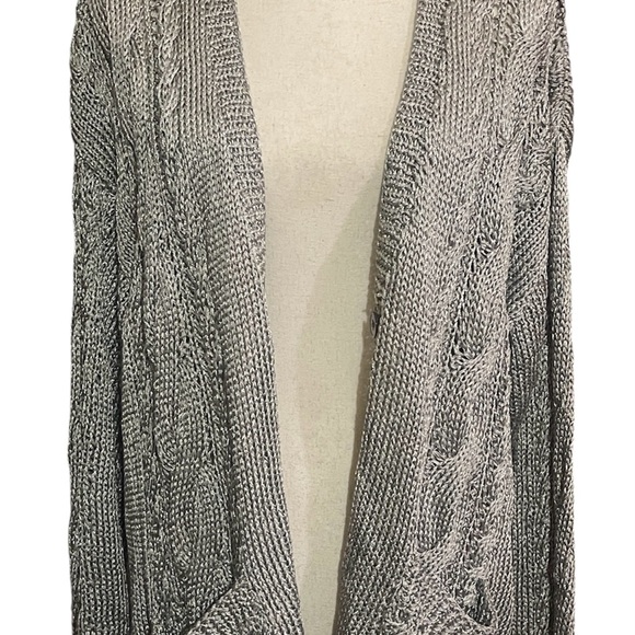 DKNY Women's Gray Open-Front Cardigan - Picture 2 of 2